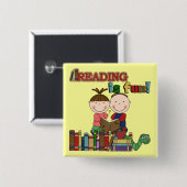 De Kinder aflezing van het teken is gestreken Vierkante Button 5,1 Cm (Voorkant /achterkant)