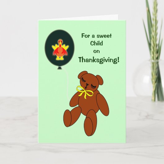 De kinder Ballon van de Teddybeer w Turkije van de Feestdagen Kaart (Voorkant)