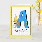 De Kinder Brief van de gnoom een Groet van de Kaart (Gele Bloem)