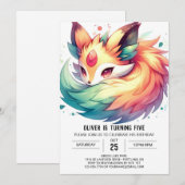 De Kinder Fox verjaardag Kaart (Voorkant / Achterkant)