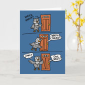 De Kinder Groet van de Uil van de Cartoon van Kaart (Gele Bloem)