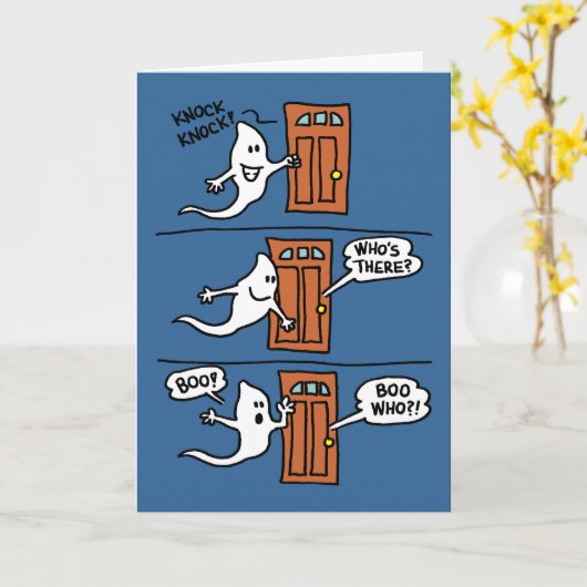 De Kinder Groet van het Spook van de Cartoon van Kaart (Gele Bloem)