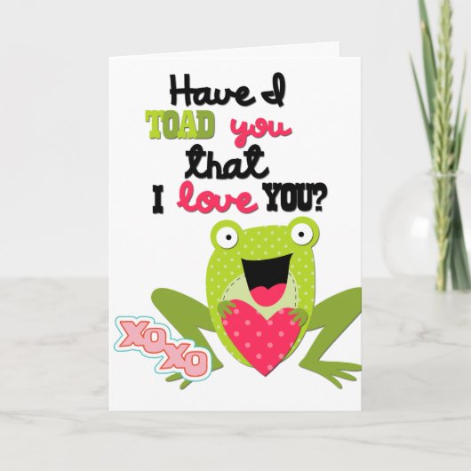 De kinder Kaart van de Kikker van Valentijn (Voorkant)