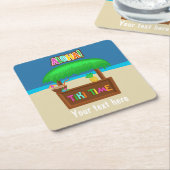 De Kinder Luau-partij in Hawaiian Kartonnen Onderzetters (Schuin)