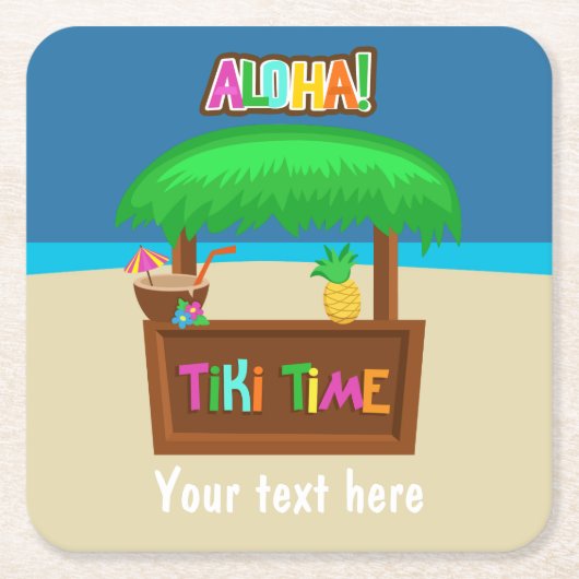 De Kinder Luau-partij in Hawaiian Kartonnen Onderzetters (Voorkant)