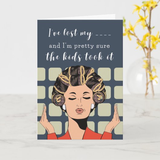 De Kinder nam het - Grappige Moederdag Kaart (Gele Bloem)