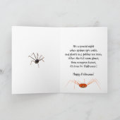 De kinder Oranje Spinnen van Halloween Kaart (Binnen)