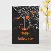 De kinder Oranje Spinnen van Halloween Kaart (Gele Bloem)