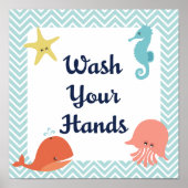 De Kinder Poster van uw handmatige Zee wassen (Voorkant)