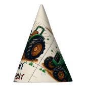 De kinder retro boy coole tractor 1e verjaardag feesthoedjes (Rechts)