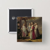 De kinderdanser vierkante button 5,1 cm (Voorkant /achterkant)