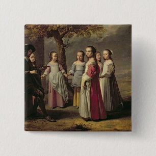 De kinderdanser vierkante button 5,1 cm