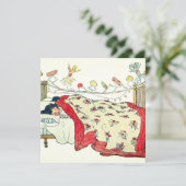 De kinderen lagen lekker ingestopt in hun bed feestdagenkaart (Staand voorkant)