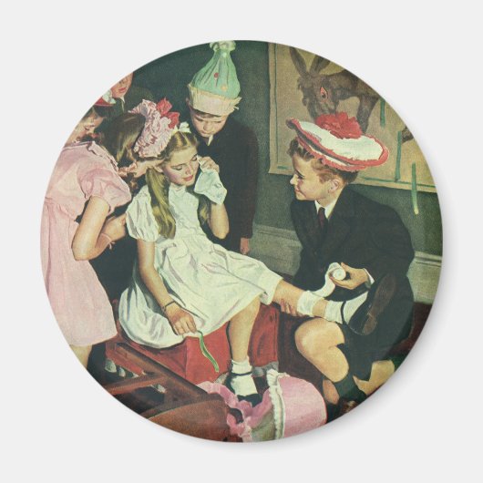 De Kinderen spelen Pin op het Lusje op de Donkey Magneet (Voorkant)