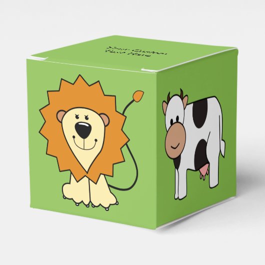De kinderen van de douanetekst van de dieren geven bedankdoosjes (Voorkant Zijde)