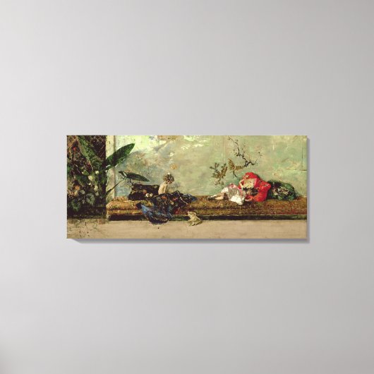 De kinderen van de schilder in het Japanse salon Canvas Afdruk (Voorkant)