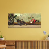De kinderen van de schilder in het Japanse salon Canvas Afdruk (Insitu (Woonkamer))