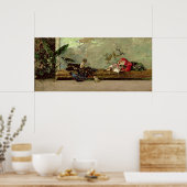 De kinderen van de schilder in het Japanse salon Poster (Keuken)