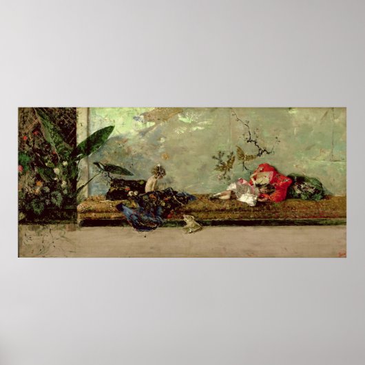 De kinderen van de schilder in het Japanse salon Poster (Voorkant)