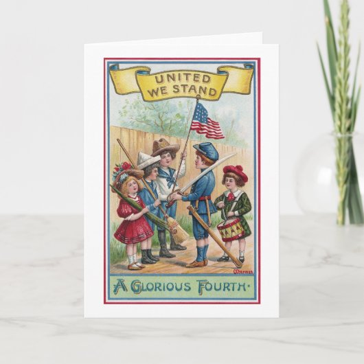 De kinderen vieren het Vierde Kaart (Voorkant)