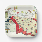 De kinderen waren alle snug in hun bedden genaaid papieren bordje (Voorkant)