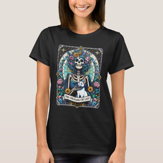 De kinderloze Cat Lady Tarot Kaart Kamala Harris 2 T-shirt (Voorkant)