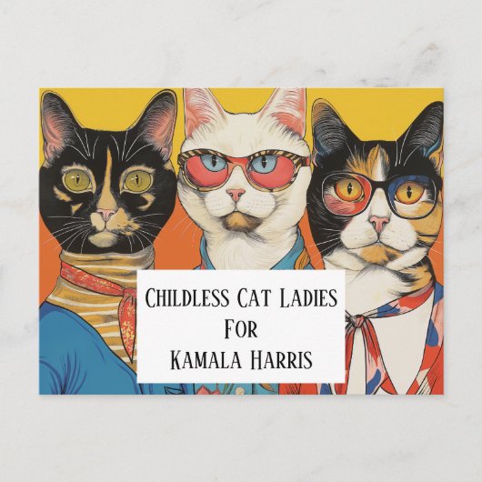 De kinderloze kat dames voor Kamala Briefkaart (Voorkant)