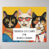 De kinderloze kat dames voor Kamala Poster (Voorkant)