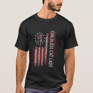 De kinderloze kattenvrouw 2024 Voorzitter VS-vlag T-shirt