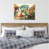 De kindertijd van Paul en Virginie Canvas Afdruk (Insitu (Slaapkamer))