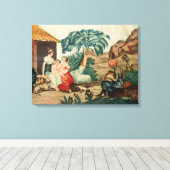 De kindertijd van Paul en Virginie Canvas Afdruk (Insitu (Houten vloer))