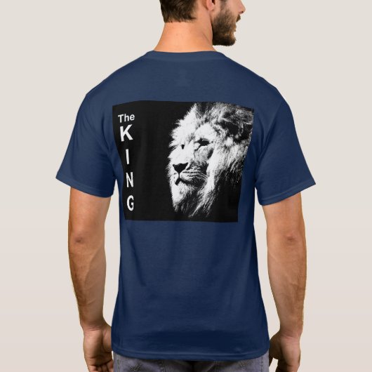 De King Modern Pop Art Lion Head Back Print Mannen T-shirt (Achterkant)