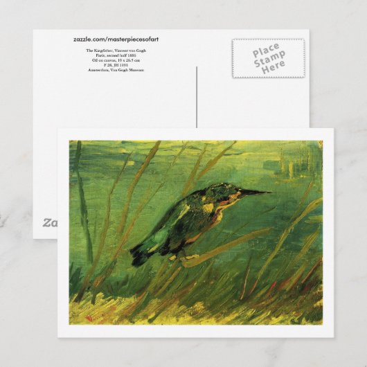 De Kingfisher Van Gogh Fine Art Briefkaart (Voorkant / Achterkant)