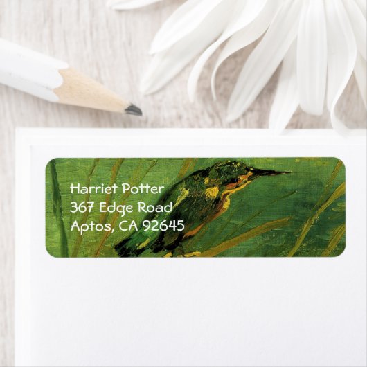 De Kingfisher Van Gogh Fine Art Etiket (Insitu)