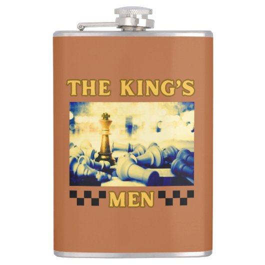 De King's Mannen Schaakspeler Heupfles (Voorkant)