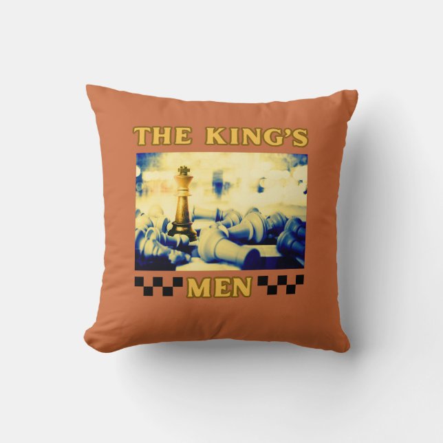 De King's Mannen Schaakspeler Kussen (Voorkant)