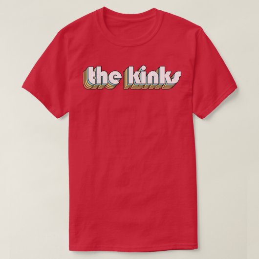 De Kinks Retro Rainbow Typography Vervaagde stijl T-shirt (Design voorkant)