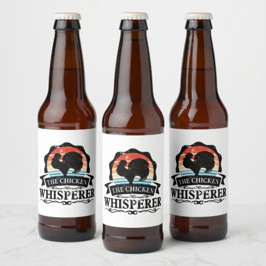 De kip fluistert grappig bier etiket (Flessen)