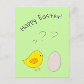 De kip of de eitjes schattige paascartoon feestdagenkaart (Voorkant)