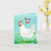 De Kip van de witte Leghorn dankt u Kaart (Gele Bloem)