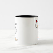 De Kip van het Cijfer van de stok Tweekleurige Koffiemok (Center)