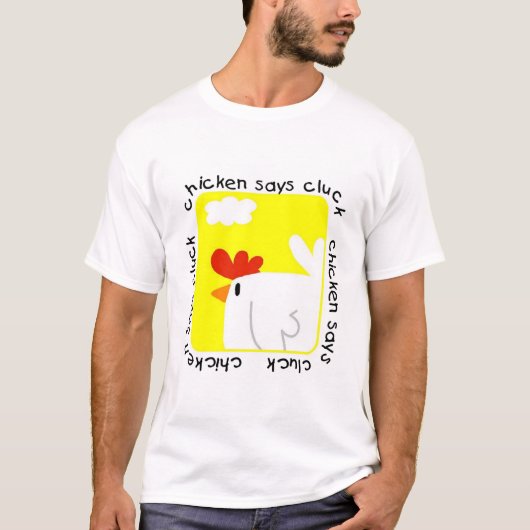 De kip zegt T-shirts en Giften klok (Voorkant)