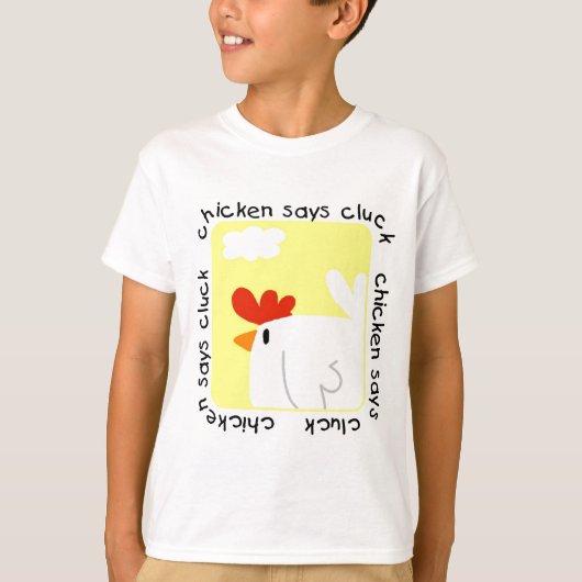 De kip zegt T-shirts en Giften klok (Voorkant)
