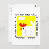 De kip zegt T-shirts en Giften klok Briefkaart (Voorkant / Achterkant)