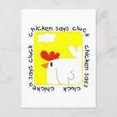 De kip zegt T-shirts en Giften klok Briefkaart (Voorkant)