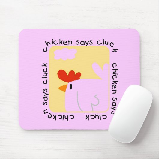 De kip zegt T-shirts en Giften klok Muismat (Met muis)