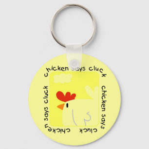 De kip zegt T-shirts en Giften klok Sleutelhanger
