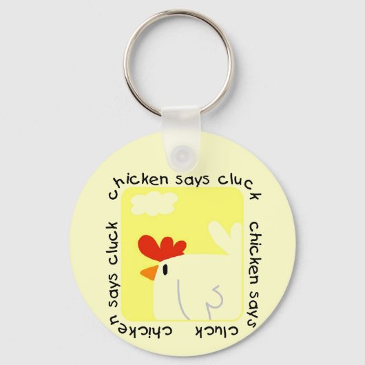 De kip zegt T-shirts en Giften klok Sleutelhanger (Voorkant)