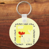 De kip zegt T-shirts en Giften klok Sleutelhanger (Voorkant)