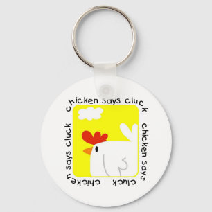 De kip zegt T-shirts en Giften klok Sleutelhanger